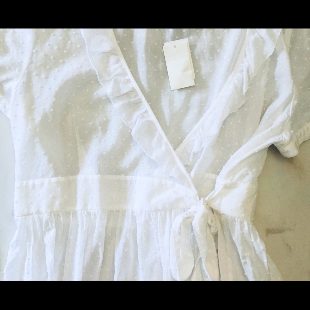 J Crew Fontana Swiss-Dot Wrap drees white Sz 12 - Picture 7 of 8